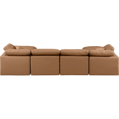Indulge Cognac Vegan Leather Modular Sectional