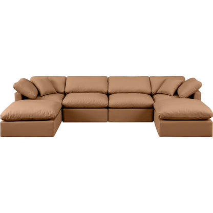 Indulge Cognac Vegan Leather Modular Sectional