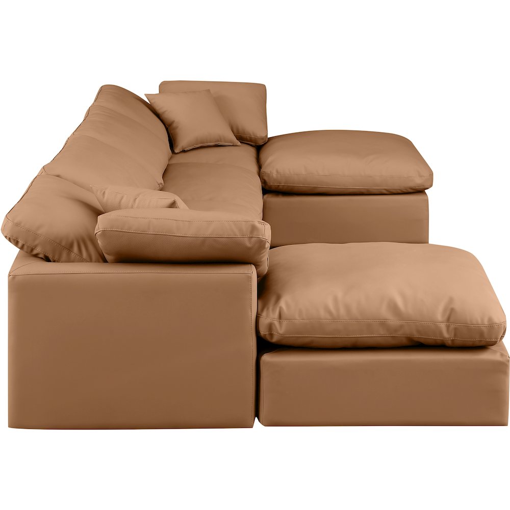 Indulge Cognac Vegan Leather Modular Sectional