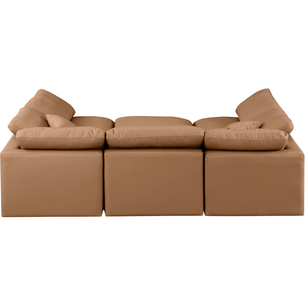 Indulge Cognac Vegan Leather Modular Sectional