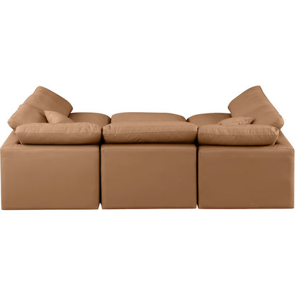 Indulge Cognac Vegan Leather Modular Sectional