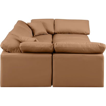 Indulge Cognac Vegan Leather Modular Sectional