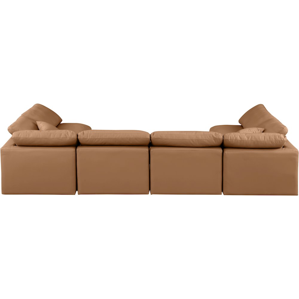 Indulge Cognac Vegan Leather Modular Sectional