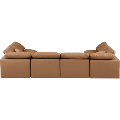 Indulge Cognac Vegan Leather Modular Sectional
