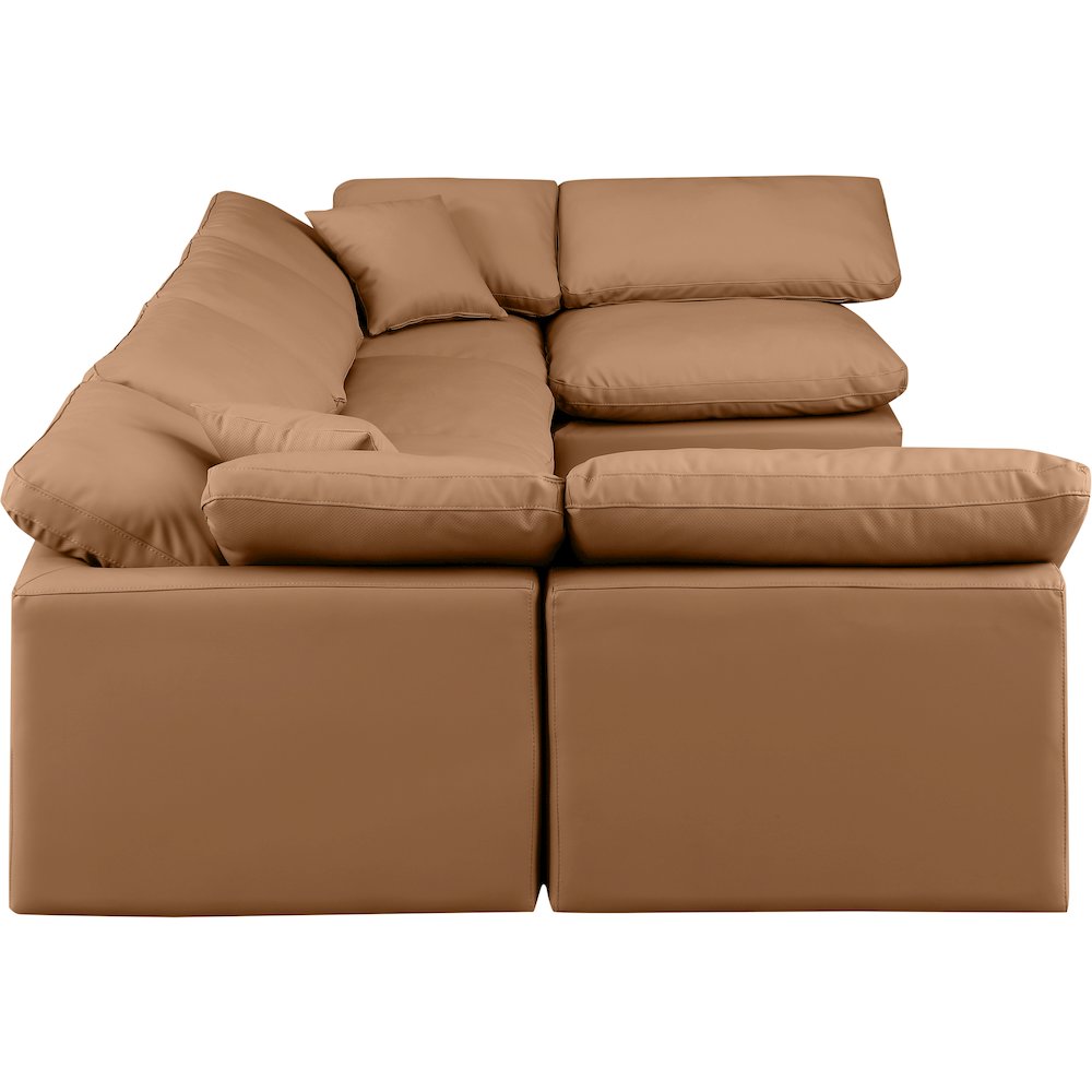 Indulge Cognac Vegan Leather Modular Sectional
