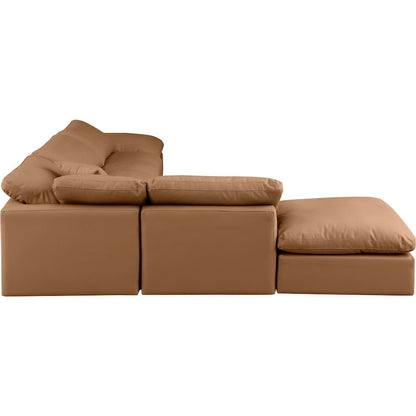 Indulge Cognac Vegan Leather Modular Sectional