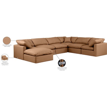 Indulge Cognac Vegan Leather Modular Sectional