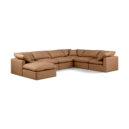 Indulge Cognac Vegan Leather Modular Sectional