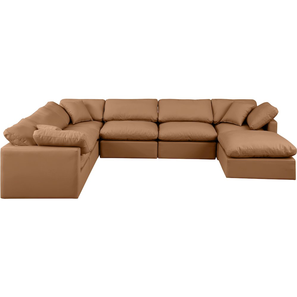 Indulge Cognac Vegan Leather Modular Sectional