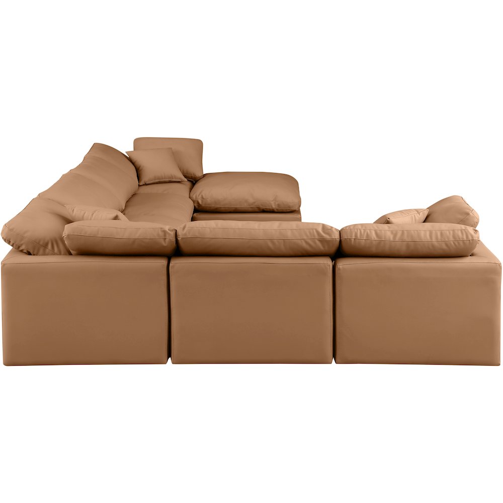 Indulge Cognac Vegan Leather Modular Sectional