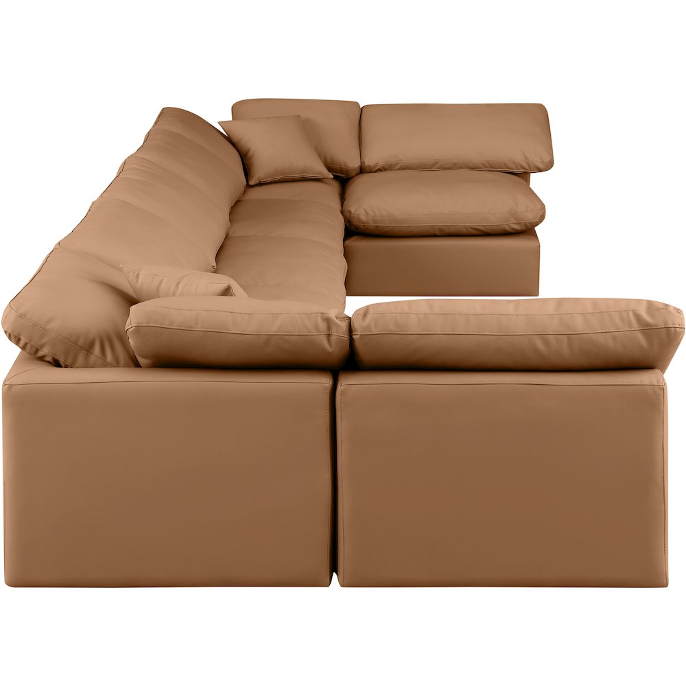 Indulge Cognac Vegan Leather Modular Sectional