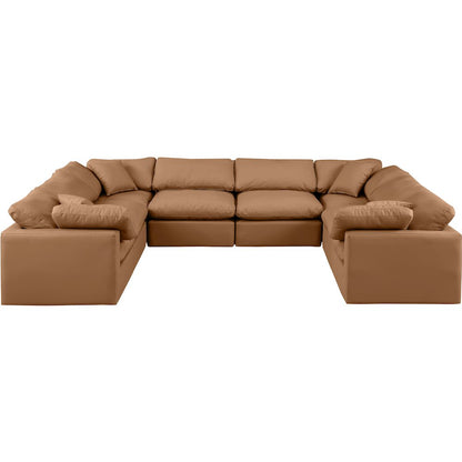 Indulge Cognac Vegan Leather Modular Sectional