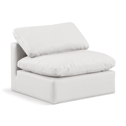 Indulge Cream Vegan Leather Armless Chair