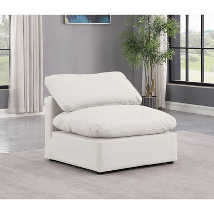 Indulge Cream Vegan Leather Armless Chair