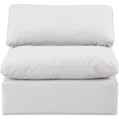 Indulge Cream Vegan Leather Armless Chair