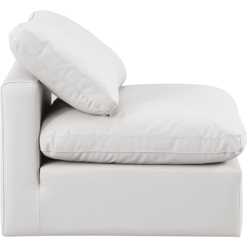 Indulge Cream Vegan Leather Armless Chair