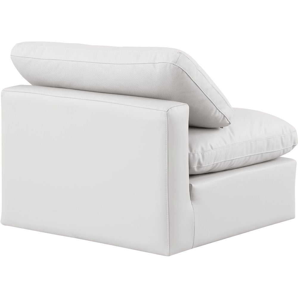 Indulge Cream Vegan Leather Armless Chair