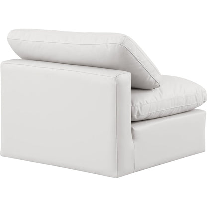 Indulge Cream Vegan Leather Armless Chair
