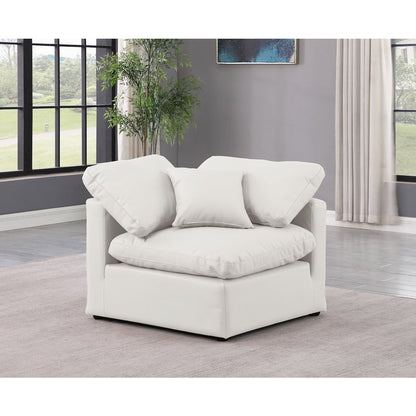 Indulge Cream Vegan Leather Corner Chair