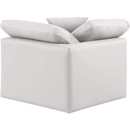 Indulge Cream Vegan Leather Corner Chair