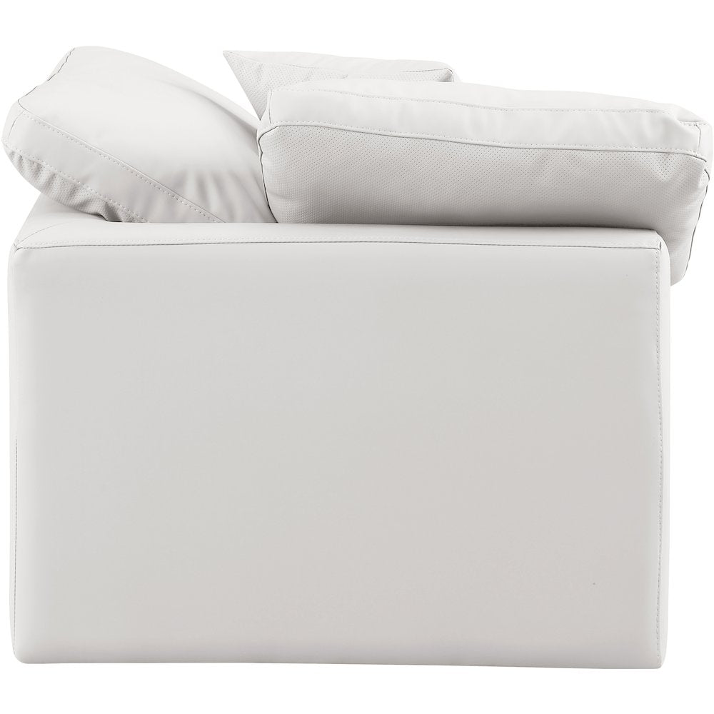 Indulge Cream Vegan Leather Corner Chair