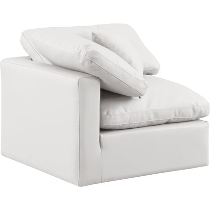 Indulge Cream Vegan Leather Corner Chair