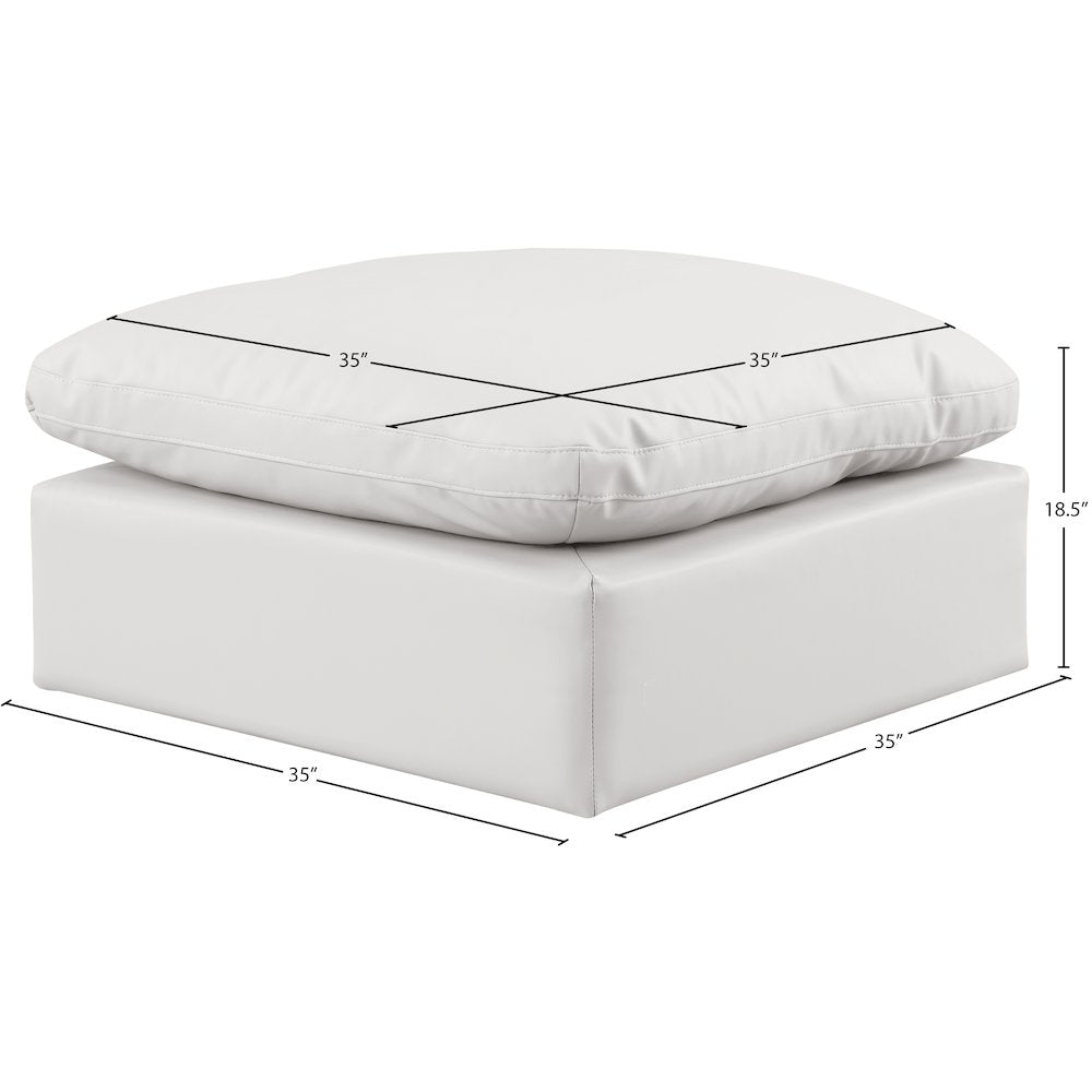 Indulge Cream Vegan Leather Ottoman