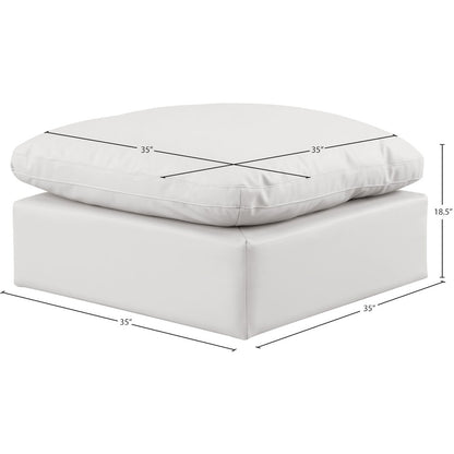 Indulge Cream Vegan Leather Ottoman