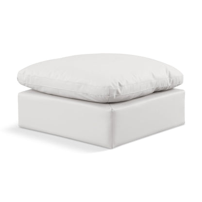 Indulge Cream Vegan Leather Ottoman