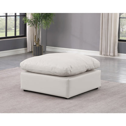 Indulge Cream Vegan Leather Ottoman
