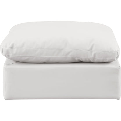 Indulge Cream Vegan Leather Ottoman
