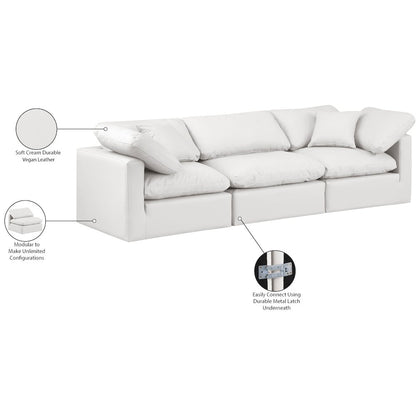 Indulge Cream Vegan Leather Modular Sofa