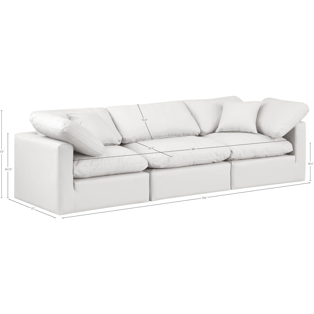 Indulge Cream Vegan Leather Modular Sofa
