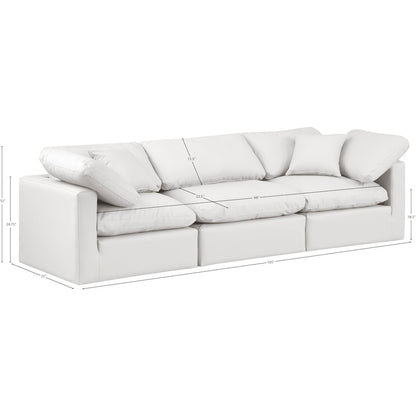 Indulge Cream Vegan Leather Modular Sofa