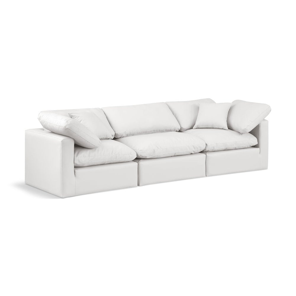 Indulge Cream Vegan Leather Modular Sofa