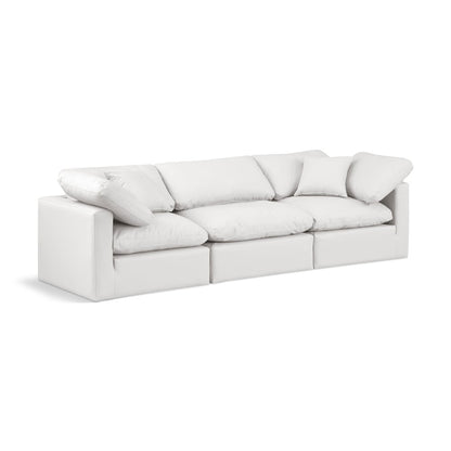 Indulge Cream Vegan Leather Modular Sofa