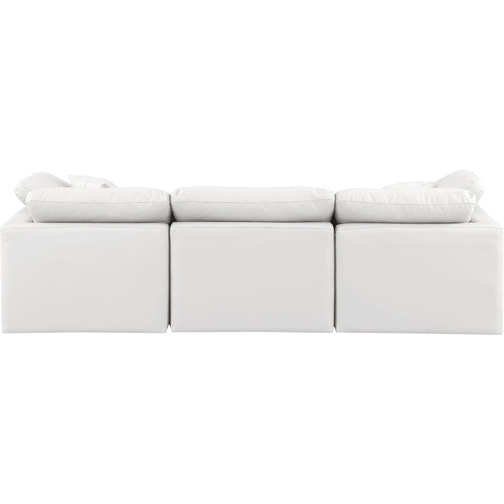 Indulge Cream Vegan Leather Modular Sofa