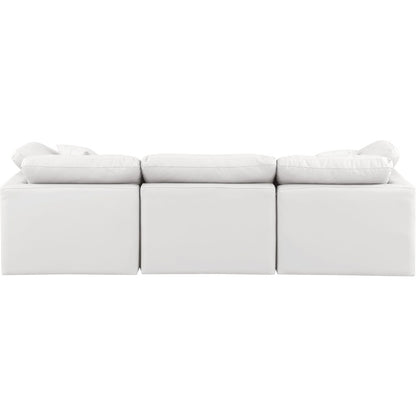 Indulge Cream Vegan Leather Modular Sofa