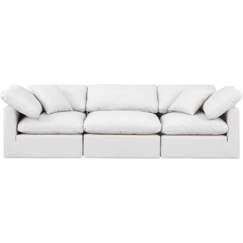 Indulge Cream Vegan Leather Modular Sofa