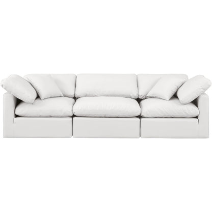 Indulge Cream Vegan Leather Modular Sofa