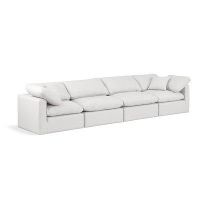 Indulge Cream Vegan Leather Modular Sofa