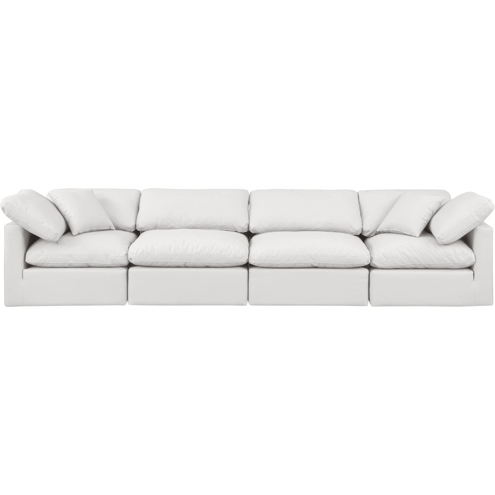 Indulge Cream Vegan Leather Modular Sofa
