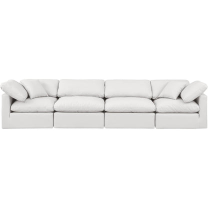 Indulge Cream Vegan Leather Modular Sofa