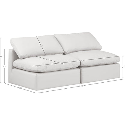Indulge Cream Vegan Leather Modular Sofa