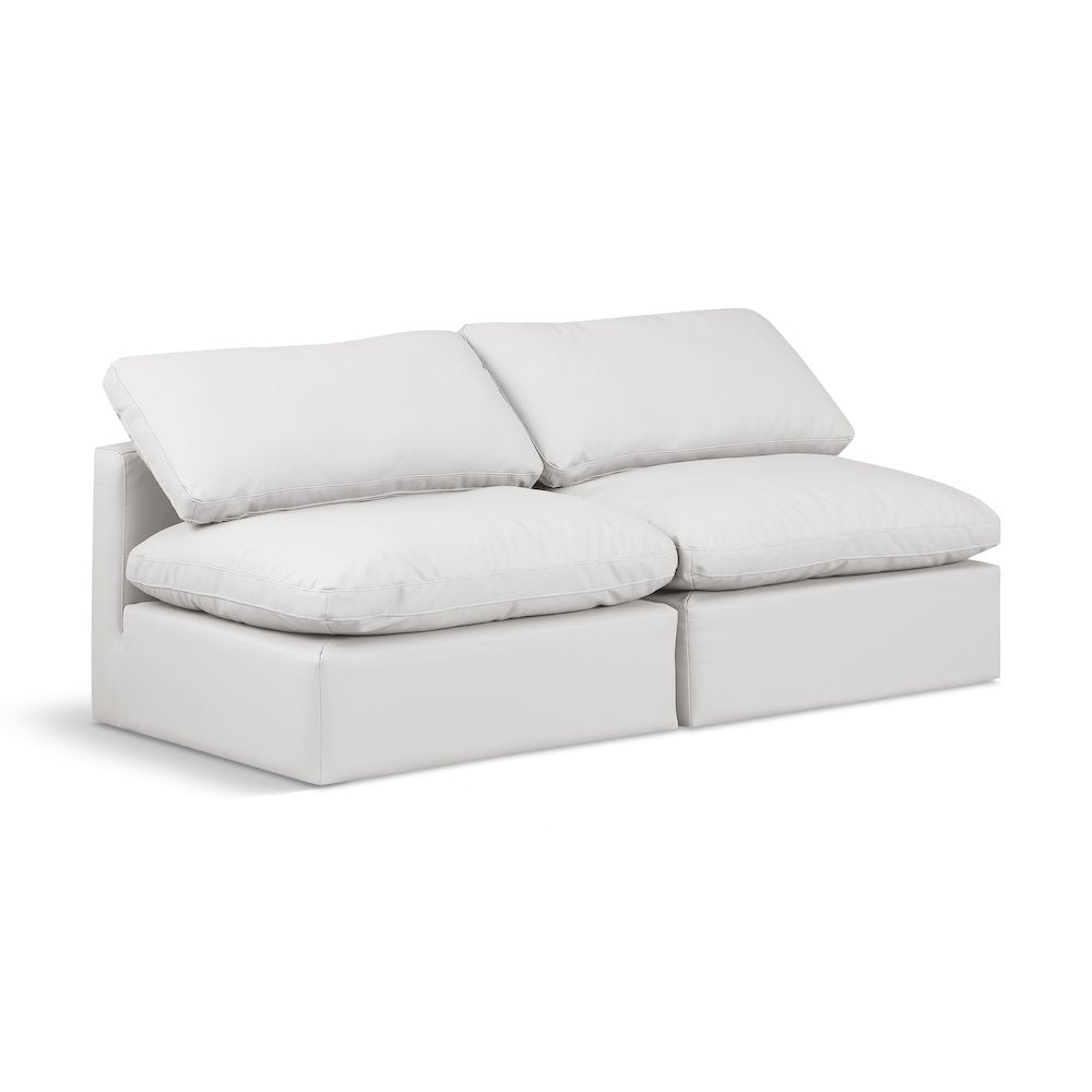 Indulge Cream Vegan Leather Modular Sofa