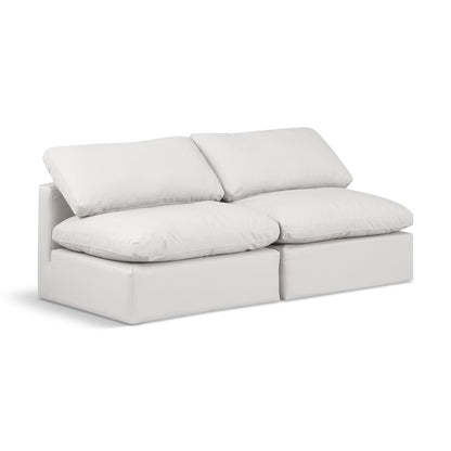 Indulge Cream Vegan Leather Modular Sofa