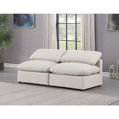 Indulge Cream Vegan Leather Modular Sofa