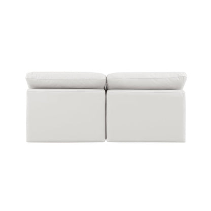 Indulge Cream Vegan Leather Modular Sofa