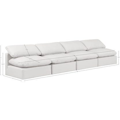 Indulge Cream Vegan Leather Modular Sofa