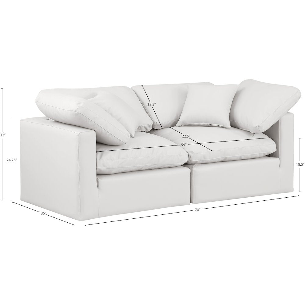 Indulge Cream Vegan Leather Modular Sofa